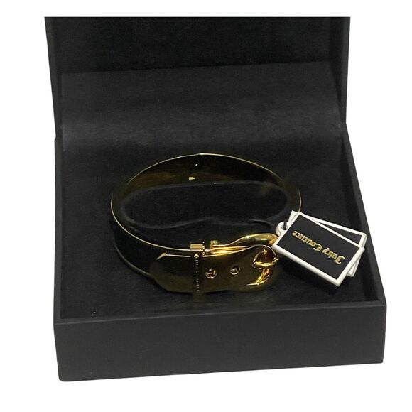 Juicy Couture Jewelry - Juicy Couture Wide Buckle Bracelet Black and Gold Bangle New with Tag